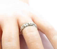 Antique Art Deco Diamond 14KW Eternity Wedding Band Ring Size 5.75 UK-L 6.25MM