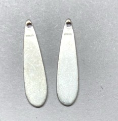 12x Vtg. Guilloche Enamel Sterling Silver-1″ Skinny Teardrop Charm-Brick Red