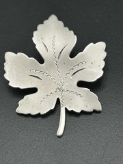 Silver Tone Maple Leaf Brooch