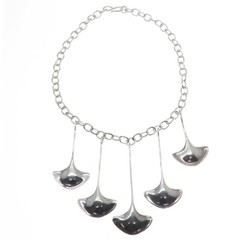 ROBERT LEE MORRIS STUDIO 925 Sterling Silver Vintage Modernist Necklace 18″