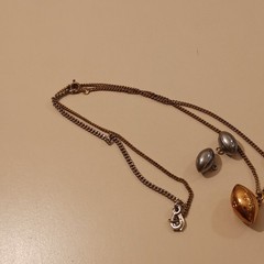 Vintage 3D Football Charm Necklace Gold Silver Tone Sports Jewelry 4 Pendants
