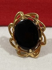 Vintage JJJ Signed 1/20 12k G.F. Gold Filled Black Onyx Mens Tie Tac or Pin