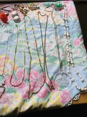 Vintage Jewelry Lot Gold And Silver Toned Necklaces, Earrings, Brooch, Bracelets