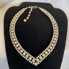 16 inch Faux Pearl Necklace Elegant Multi-Strand Choker Vintage Style Jewelry
