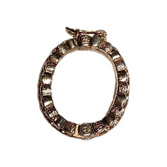 Vintage Textured Gold Tone Oval Holder Scarf Ring Clip Handkerchief 1″ Retro GUC