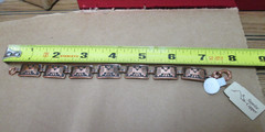 Vtg Solid Copper Thunderbird 7 Panel Link Bracelet 7.5″ Native American Style
