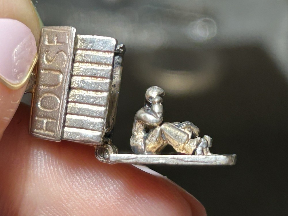 Vintage Sterling Silver Man In The “Dog House” Charm