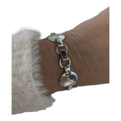 Women’s Sterling Silver Jewelry Round Disc’s Style Bracelet from Mexico 7 1/2″