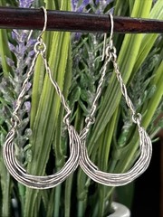 VTG Israel Opulenza Sterling Silver Earrings Long 2” Dangle 925 Weight 6 grams