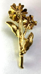 Vintage Monet White and Green Enamel and Rhinestone Flower Brooch Pin 2.5in