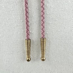 Stunning Vintage Pink And Gold Fused Glass Western Bolo Tie