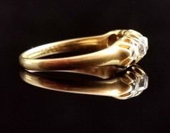 Antique five stone diamond ring, 18ct gold, Victorian