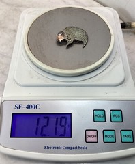 Vintage Shube 925 Sterling Silver Textured Buffalo Pin Brooch