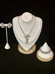 TRIFARI Crystal Baguette Rhinestones Rhodium Married Alfred Philippe Crown w/Box