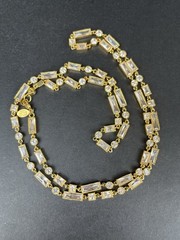 Nolan Miller “Melange of Crystal” Necklace Gold Tone Signed 32” W/box &COA