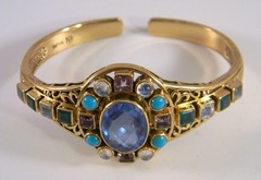 Nicky Butler Bronze Multi Stone Blue Topaz Cuff Bracelet
