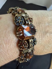 Hollycraft rhinestone bracelet Clamper Bangle Hinged 1950s Unique