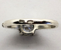 Vintage Elegant RING Silver 925 with Bright Stone -size: 8.5US (18.5mm)| UA #57