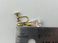 VTG 1/20 12K Gold Filled Screw Back Earrings Aurora Borealis Dangle JMS