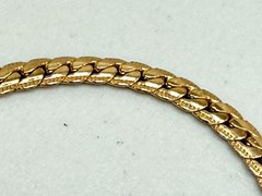 Icing vintage necklace gold tone herringbone choker adjustable chain 15 inch