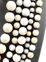 Vintage Glass Necklace UV Beads 5 Strand Graduated Length 16″ Art Glass