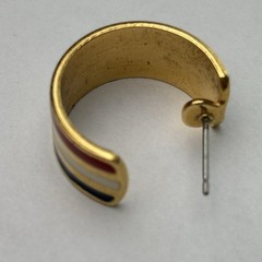 Vintage Avon Earrings American Glory Enamel Huggie Hoop Pierced Patriotic