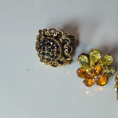 Vintage 6 Pc Assorted Judy lee &Unsigned Ring Lot Jewelry Mixed Styles and Sizes
