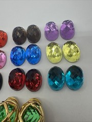 Joan Rivers Interchangeable Earrings Gold Tone Cage Clip On Vtg 10 Colors