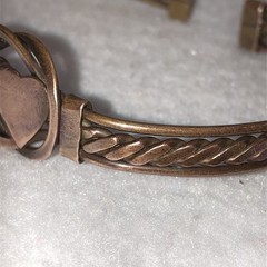 COPPER BRACELET 2 HEARTS Friendship Love Vtg Pain Relief Rheumatism Arthritis