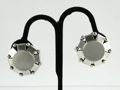 Vintage Pat Areias Sterling Silver Octagon Clip on Earrings 33.3g 1.25 Inches