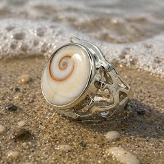 Shiva Eye Ring Sterling Silver Shell Men Boho Statement Cutout 925