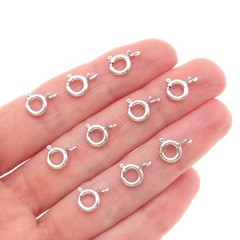 925 Sterling Silver Vintage SET of 10 Spring Ring Lock Clasps