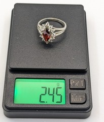 Vintage Luxury RING Silver 925 with Big Bright Stone -size: 7.5US (17.5mm) | #4