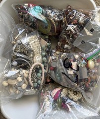 8.87 Lbs Bulk Craft Jewelry Lot Junk Repurpose Beads Wearable As Pictured As Is