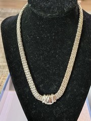 Vtg Gold Tone Mesh Choker Magnetic Necklace 17.5 Long Heavy Great For Any Event