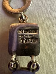 Vintage Taxco Mexico signed sterling silver black onyx bracelet