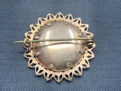 Antique Gold Filled Mourning Military Officer Photo Pin Brooch Marked c.1920’s