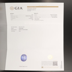 Platinum Natural Unheated 14.24 tcw Sapphire & Diamond Ring, GIA Report
