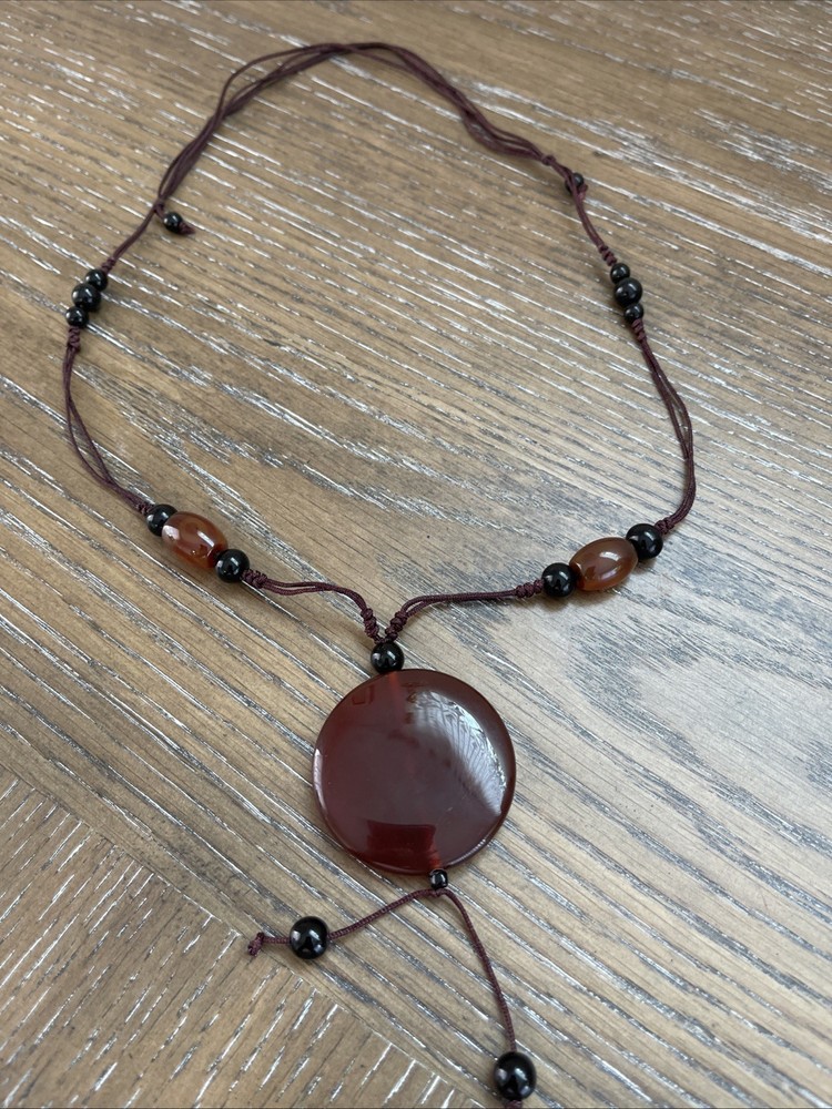 Vintage Multi Natural Stone Necklace Color Brown/Black