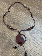Vintage Multi Natural Stone Necklace Color Brown/Black