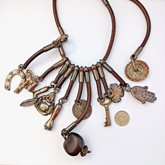 UNOde50 Rare Boho Leather Charm Necklace Statement Talismans Spiritual Unisex