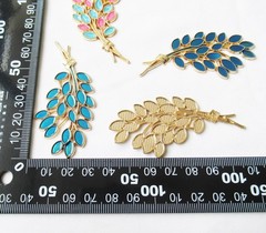 10pcs Bunch of Flowers Enamel Findings 33x70mm Metal Alloy KC Gold Plated