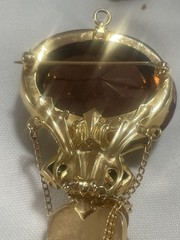 Vintage JULIANA DELIZZA Root Beer Amber Topaz Rhinestone Dangle Brooch Earrings