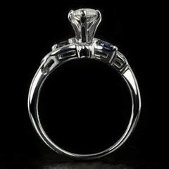 2.2Ct Marquise Cut Lab Created Diamond & Sapphire Wedding 14k White Gold FN Ring