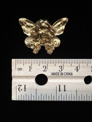 Vintage Brass Stamping Art Nouveau Design 22K Gold Plated for Jewelry/Crafting