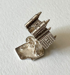 Sterling silver vintage charm, opening Cinderella’s castle