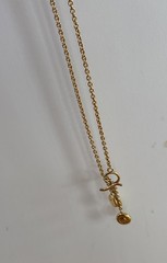VINTAGE ESTATE SIGNED LIZ CLAIBORNE GOLD TONE 42″ NECKLACE!