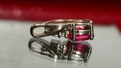 10k yellow gold pendant 0.93ct lab created ruby solitaire charm 0.95gr N3634