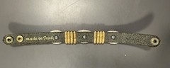Vintage Italy Leather Bracelet with Torquoise Stone with Sterling Borders