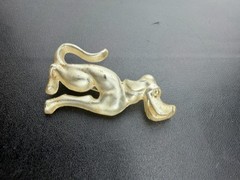 Vintage Frosted Dog Brooch Pin Cartoon Hound Puppy